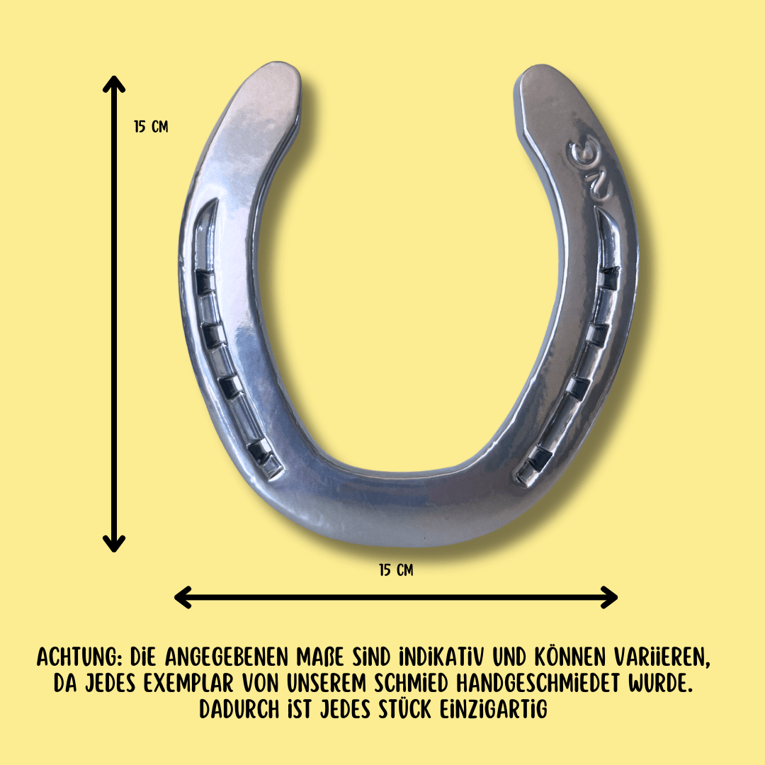 Chrom - Hufeisen – mit oder ohne Text - Hoefijzergeschenk.nl