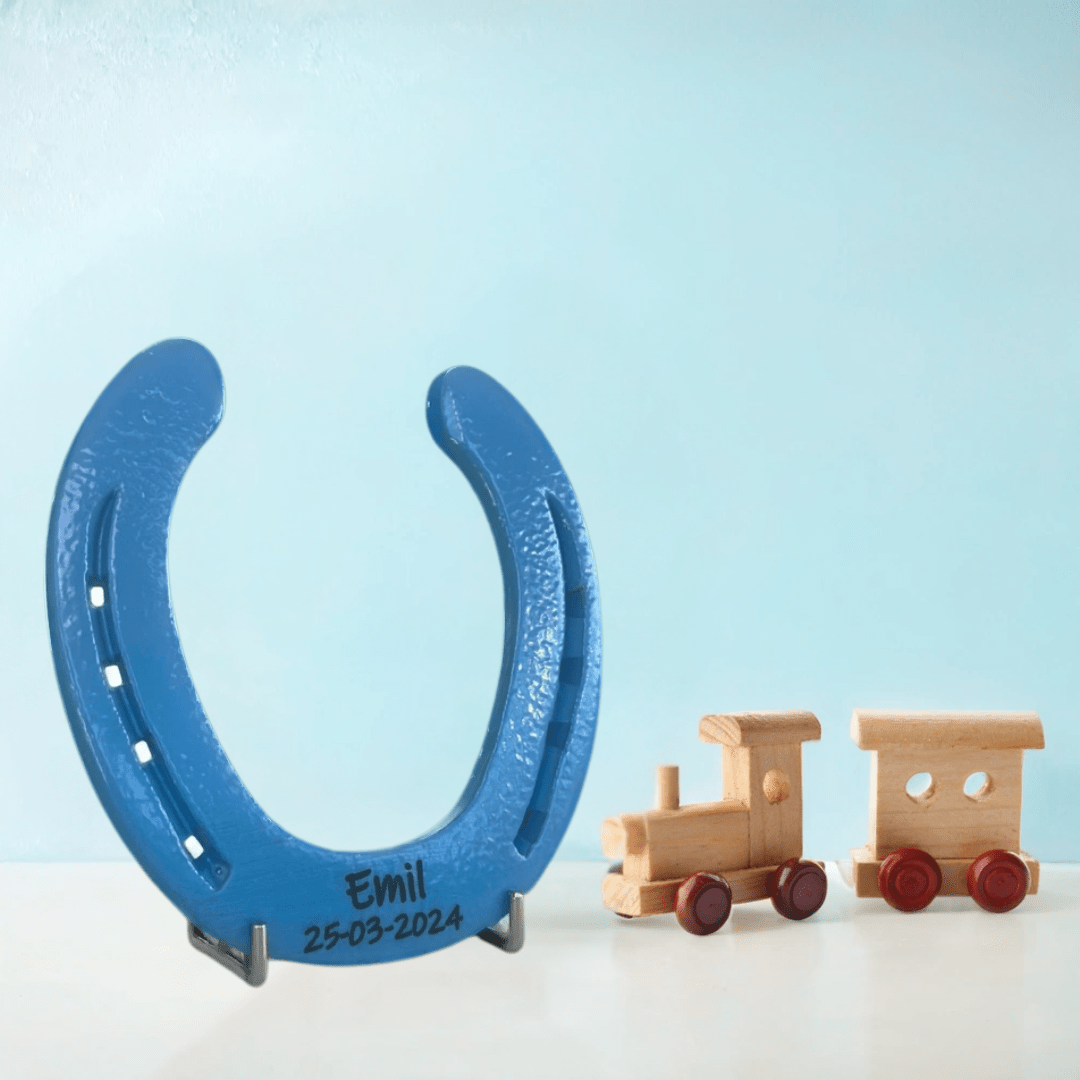 Blaues Hufeisen - Hoefijzergeschenk.nl