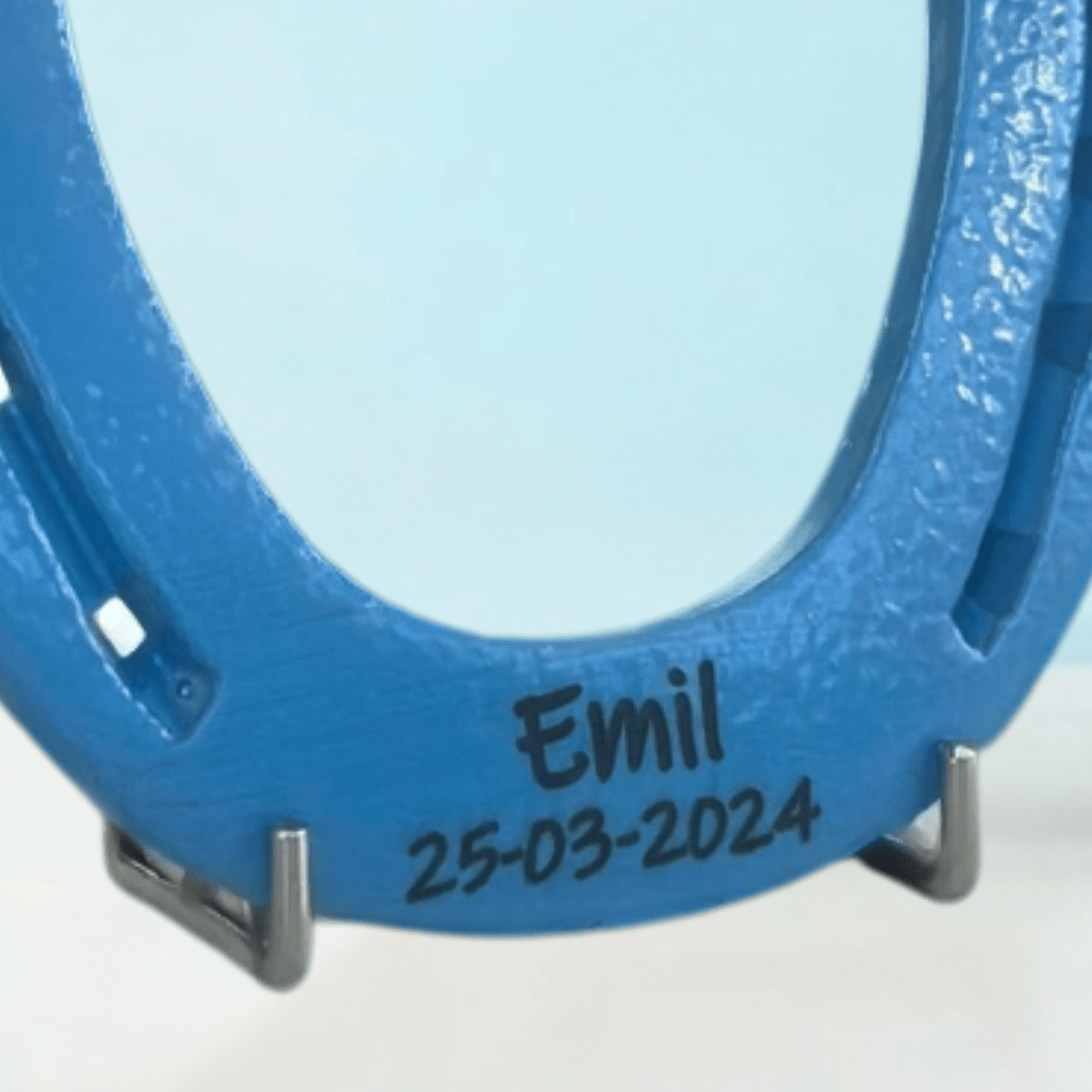 Blaues Hufeisen - Hoefijzergeschenk.nl